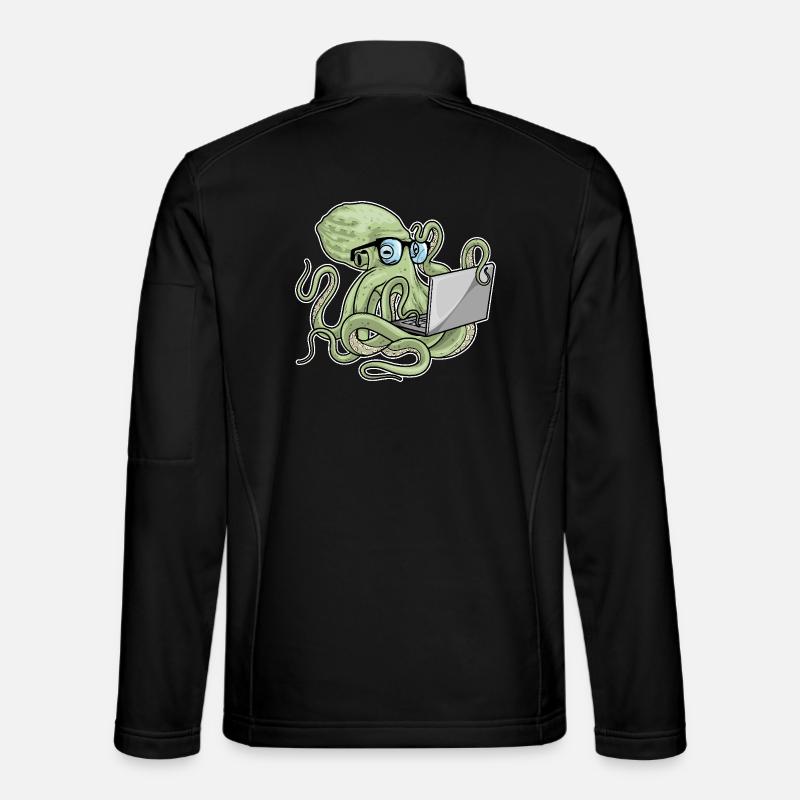 Octopus Laptop - Unisex Softshell Jacket - black