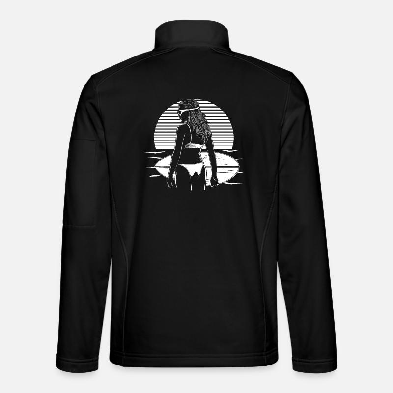 Weiblicher Surfer - Unisex Softshelljacke - Schwarz