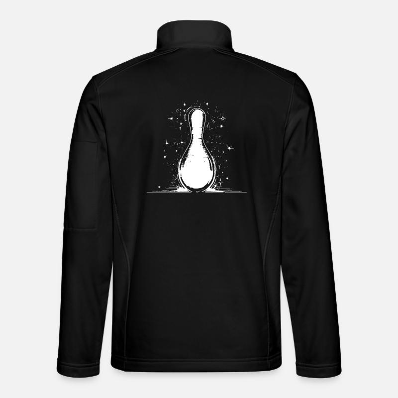 Bowling Pin Graphic - Unisex Softshell Jacket - black
