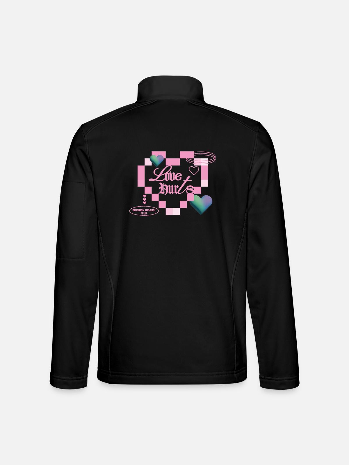 Liebe tut weh - Unisex Softshelljacke - Schwarz - Hinten