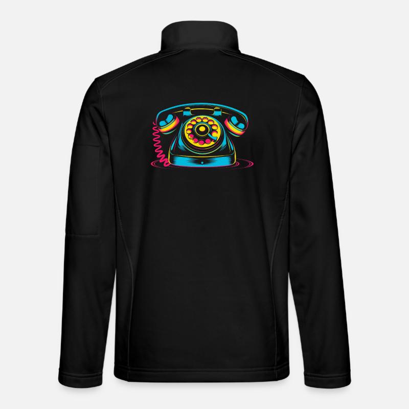 Retro Phone 80s - Unisex Softshell Jacket - black