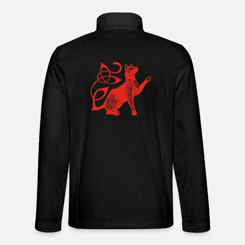 Keltische Rote Katze - Unisex Softshelljacke - Schwarz