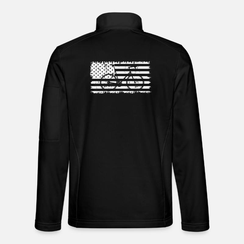 Bicycle American Flag - Unisex Softshell Jacket - black