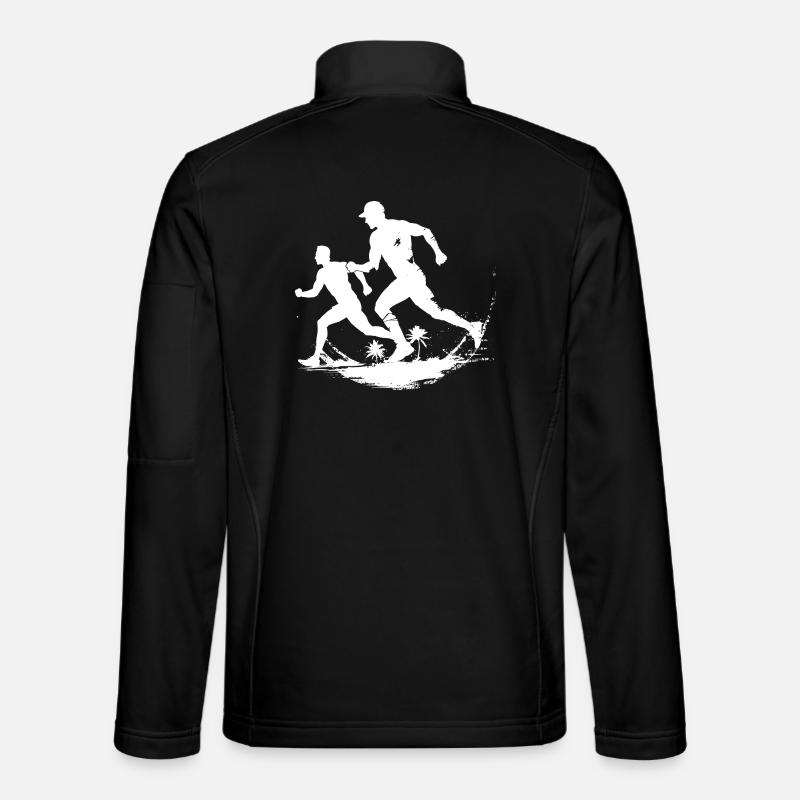 Laufende Grafik - Unisex Softshelljacke - Schwarz