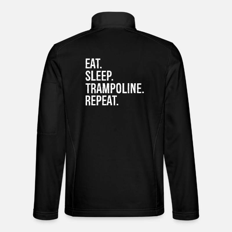 eat sleep trampoline repeat - Unisex Softshelljacke - Schwarz