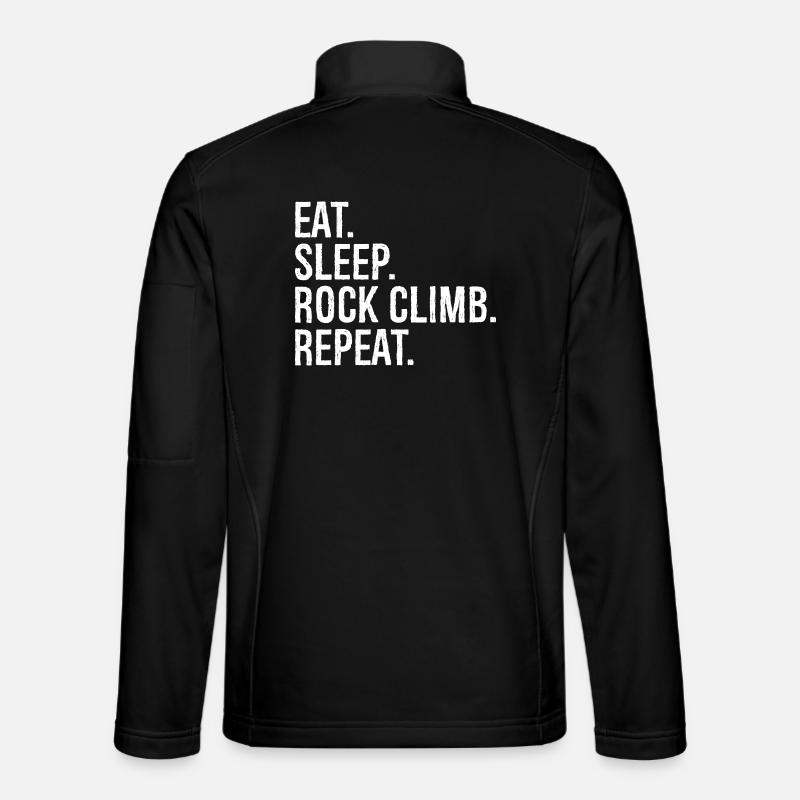 Eat Sleep Rock Climb Repeat - Unisex Softshell Jacket - black