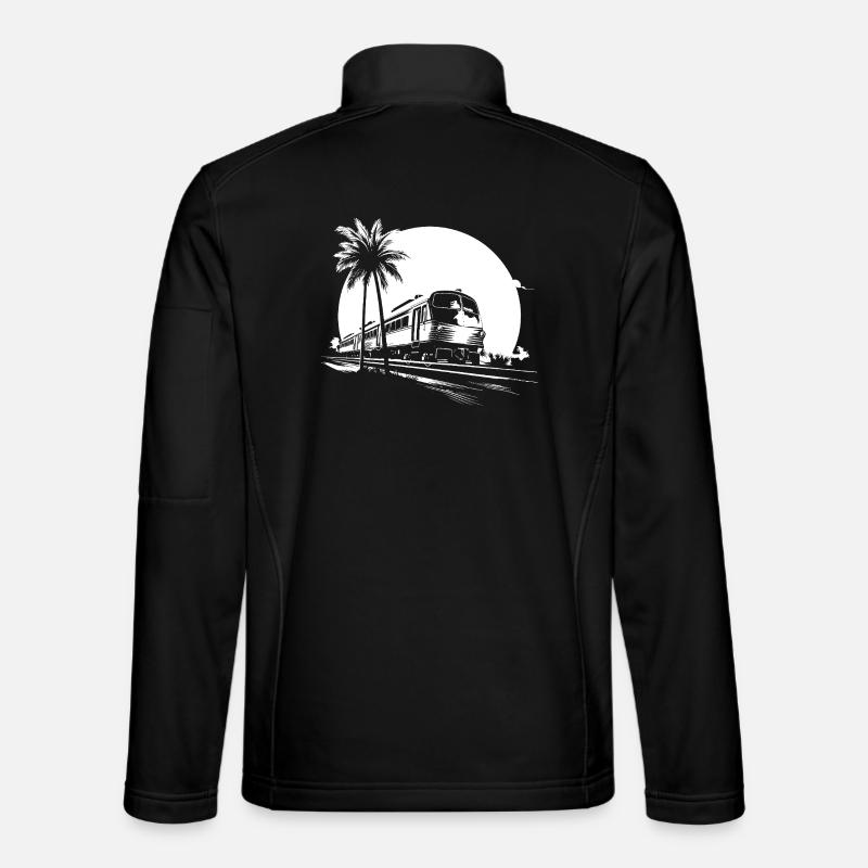 Train Graphics - Unisex Softshell Jacket - black