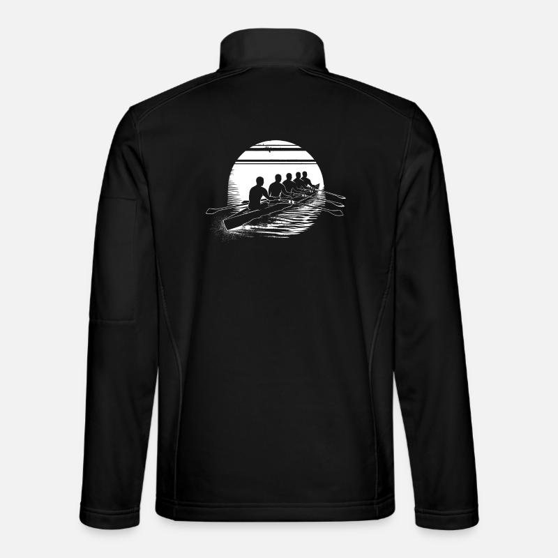Rowing Team Sketch - Unisex Softshell Jacket - black