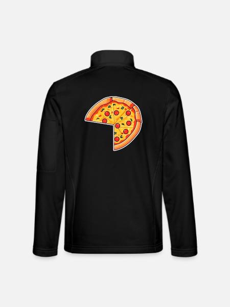 Pizza Cartoon Look - Veste en tissu softshell Unisexe - noir