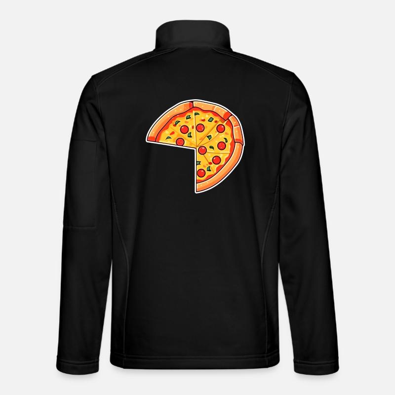 Pizza Cartoon Look - Unisex Softshelljacke - Schwarz