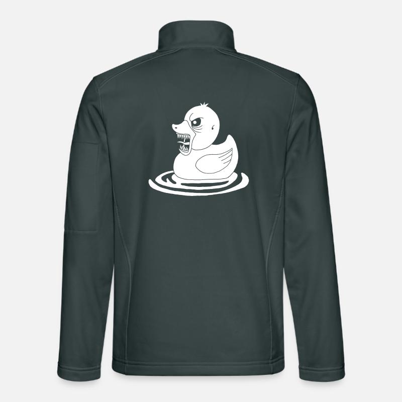Weiße dämonische Ente Unisex Softshelljacke