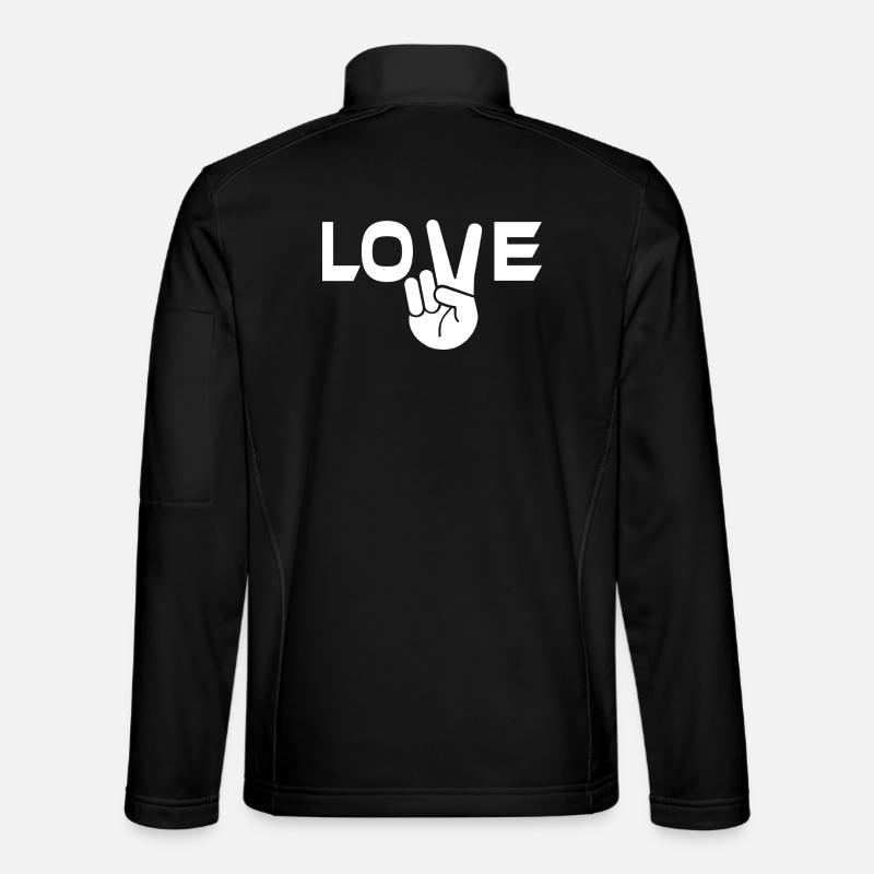 Liebe Victory Zeichen Hand - Unisex Softshelljacke - Schwarz