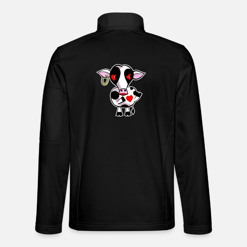 Kuh mit Herz - Unisex Softshelljacke - Schwarz