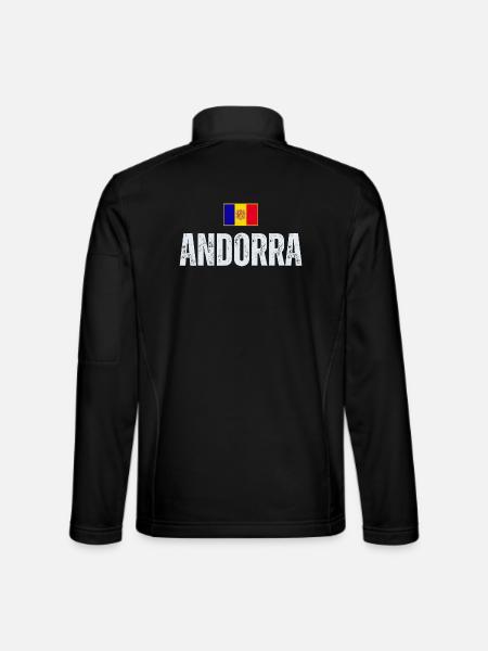 Drapeau d’Andorre, fierté andorrane - Veste en tissu softshell Unisexe - noir