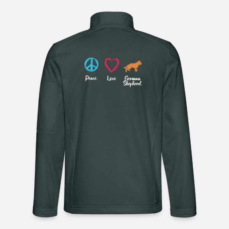 Peace Love Shepherd Dog Unisex Softshell Jacket