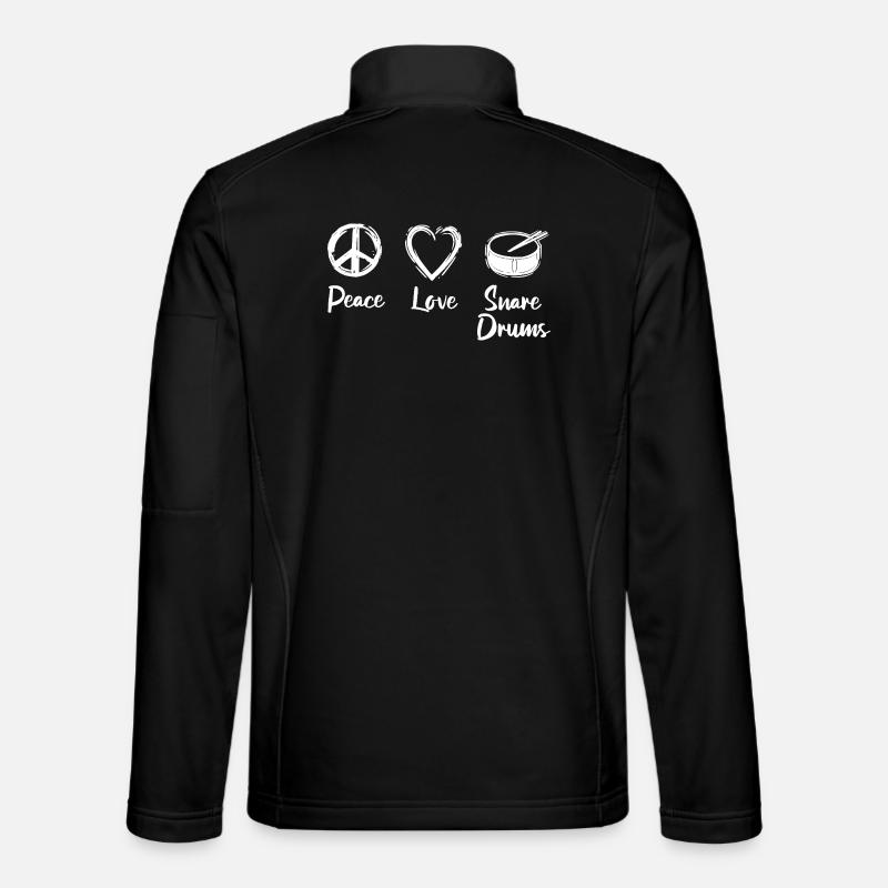 Peace Love Caisse claire - Veste en tissu softshell Unisexe - noir