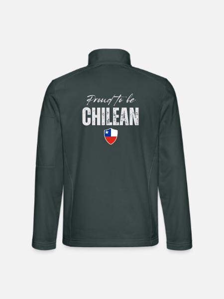 Stolzer Chilene, ich liebe Chile - Unisex Softshelljacke - Dunkelgrau - Hinten