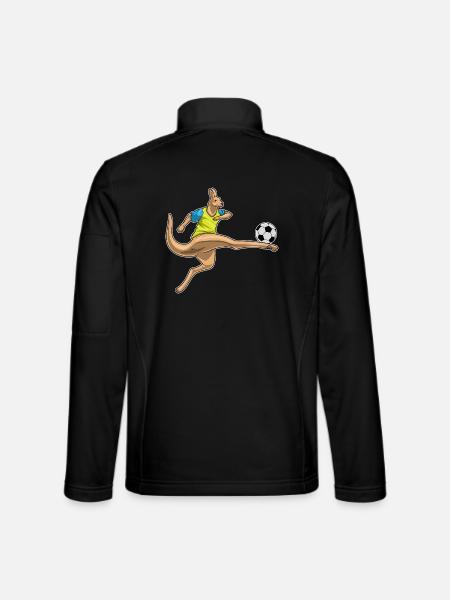 Kangaroo Soccer Player Soccer - Unisex Softshell Jacket - black