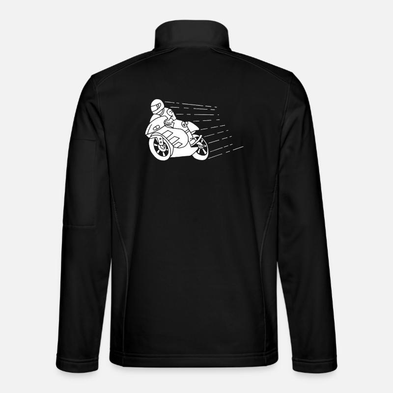Weißer Biker und Geschwindigkeit - Unisex Softshelljacke - Schwarz