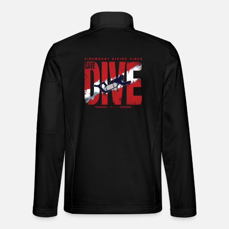 Diving Cave Diver Graphic - Unisex Softshell Jacket - black