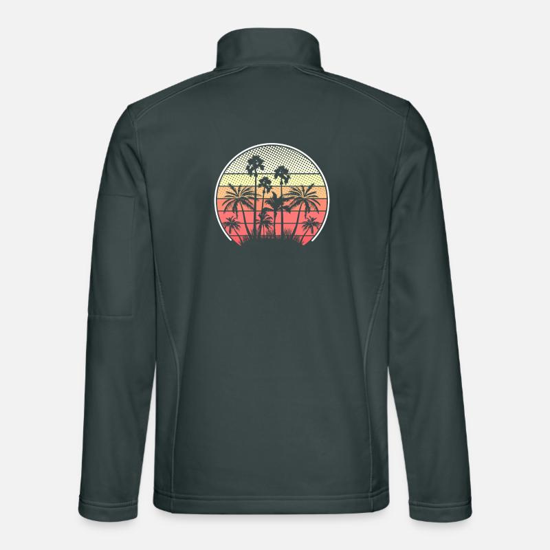 Tropical Sunset Palm Trees Silhouette Unisex Softshell Jacket