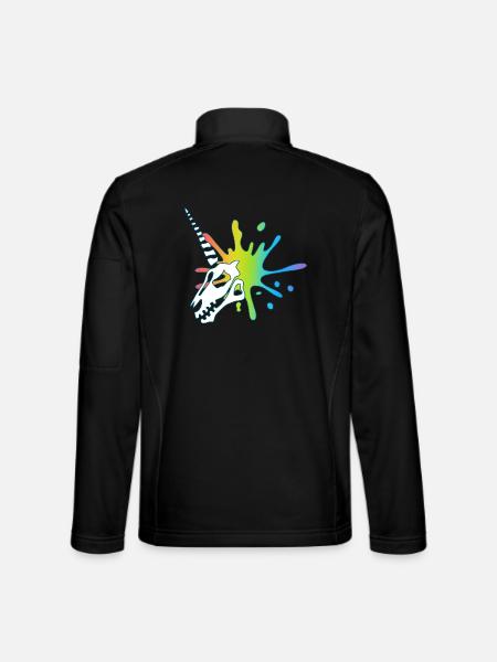 Crâne de licorne et explosion multicolore - Veste en tissu softshell Unisexe - noir - Dos