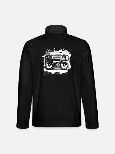 Dessin de musique hip hop - Veste en tissu softshell Unisexe - noir - Dos