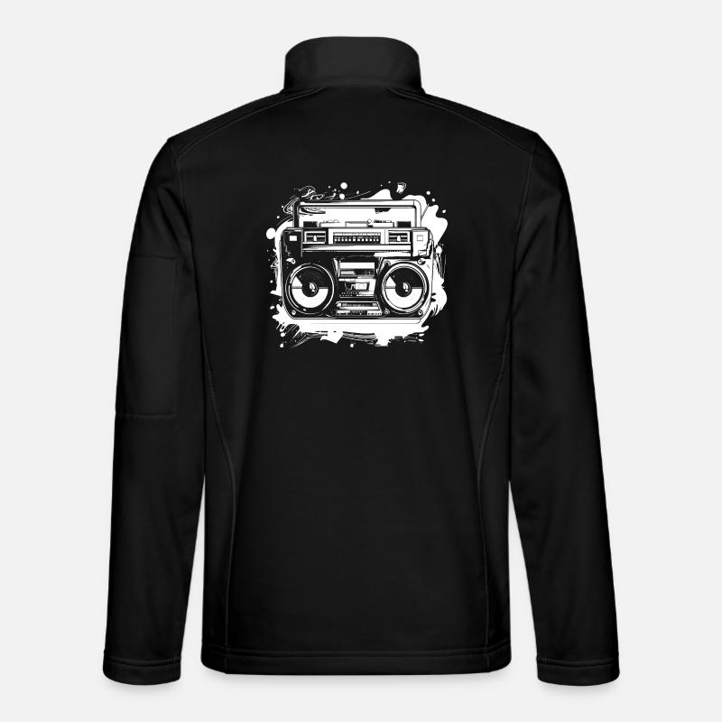 Hip Hop Music Drawing - Unisex Softshell Jacket - black