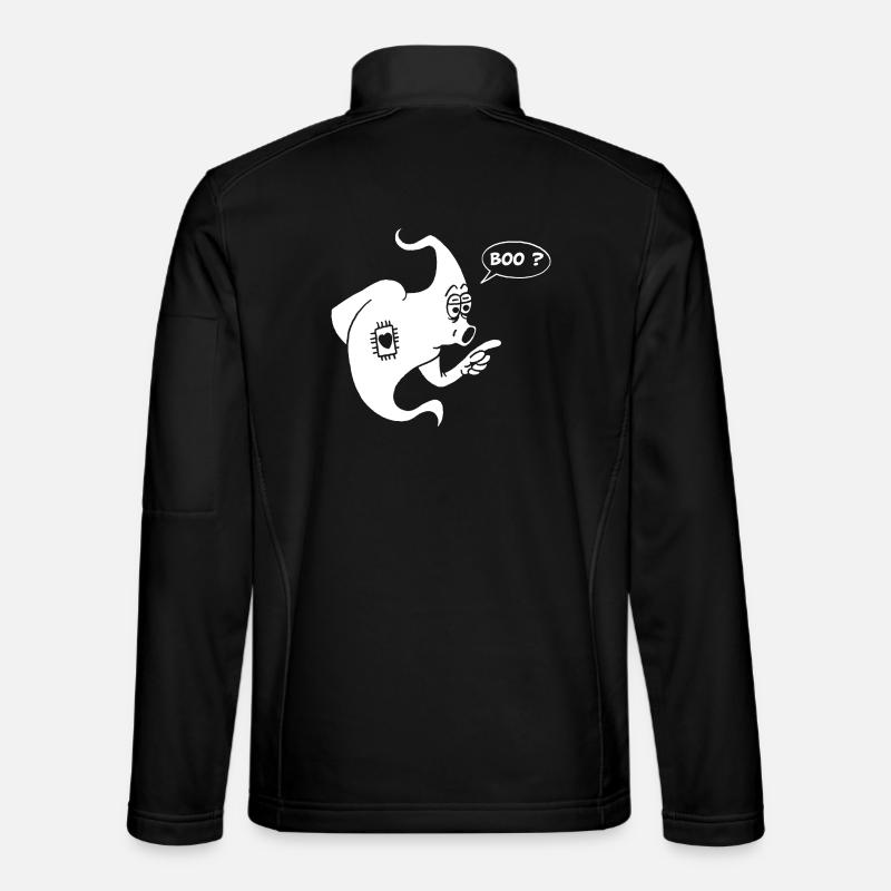 Fun White Ghost - Unisex Softshell Jacket - black