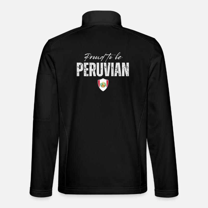Fier Péruvien, Fabriqué au Pérou - Veste en tissu softshell Unisexe - noir