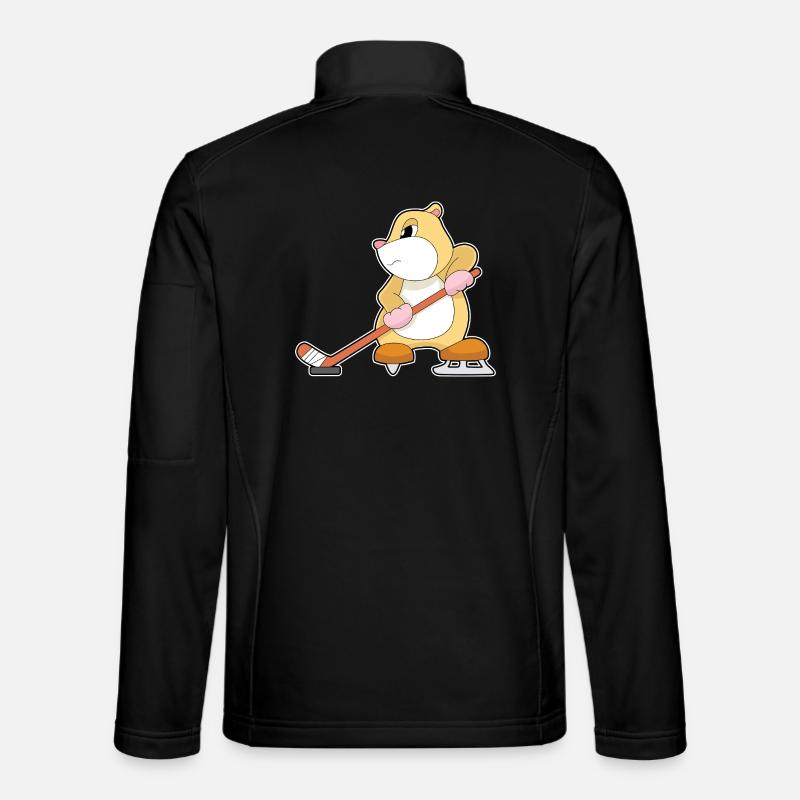 Hamster Eishockey Eishockeyschläger - Unisex Softshelljacke - Schwarz