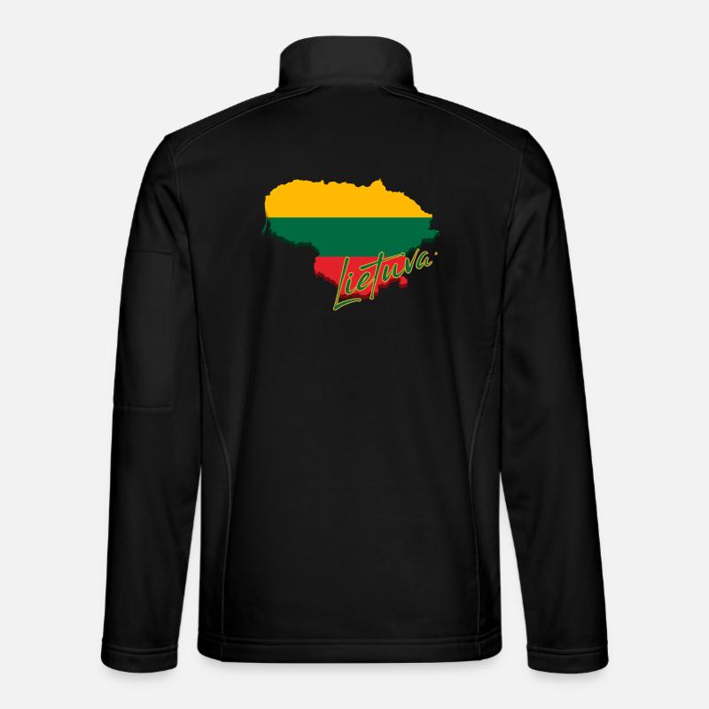 Map of Lithuania, flag of Lithuania - Unisex Softshell Jacket - black