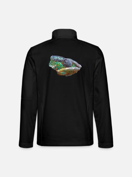 Bunte Chamäleon Illustration - Unisex Softshelljacke - Schwarz