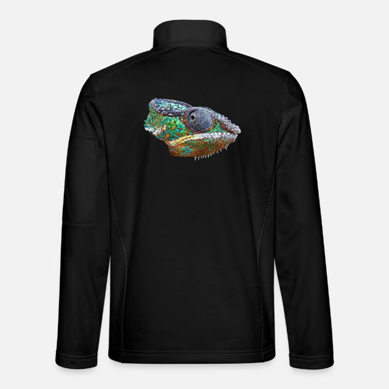 Bunte Chamäleon Illustration - Unisex Softshelljacke - Schwarz