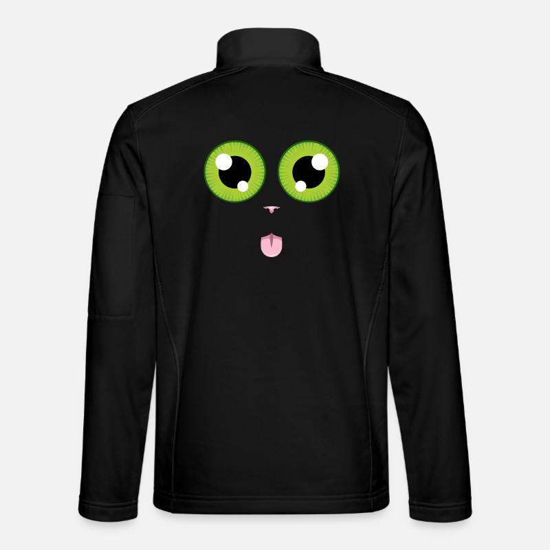 Le chat tire la langue - Veste en tissu softshell Unisexe - noir