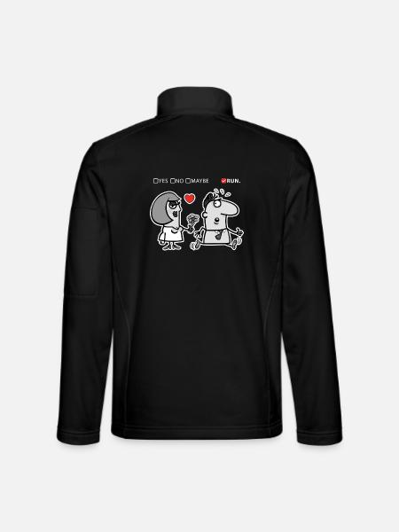 Love or Flight – Offbeat Humor (Dark Version) - Unisex Softshell Jacket - black - Back