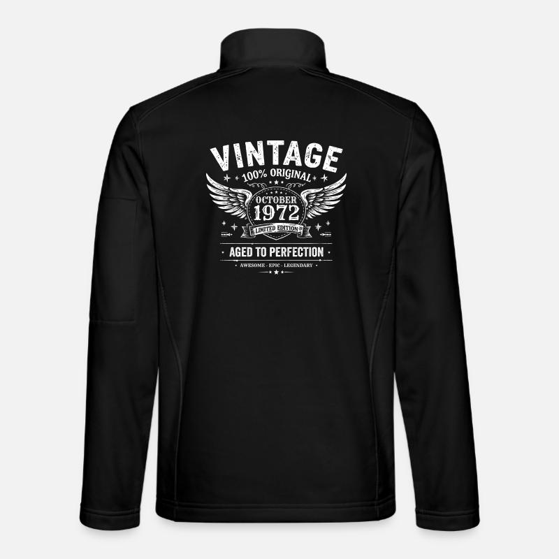 Octobre 1972 | Cadeau d'anniversaire octobre 1972 - Veste en tissu softshell Unisexe - noir