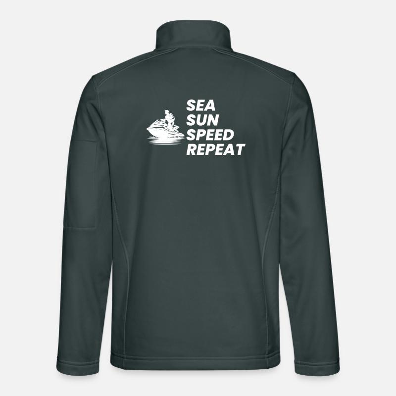 Funny Jet Ski Summer Speed Repeat  Unisex Softshell Jacket