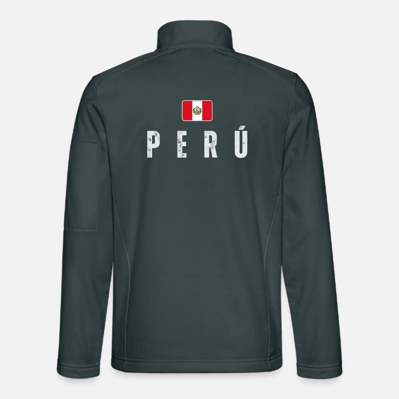 J'aime le Pérou, le drapeau péruvien Veste en tissu softshell Unisexe