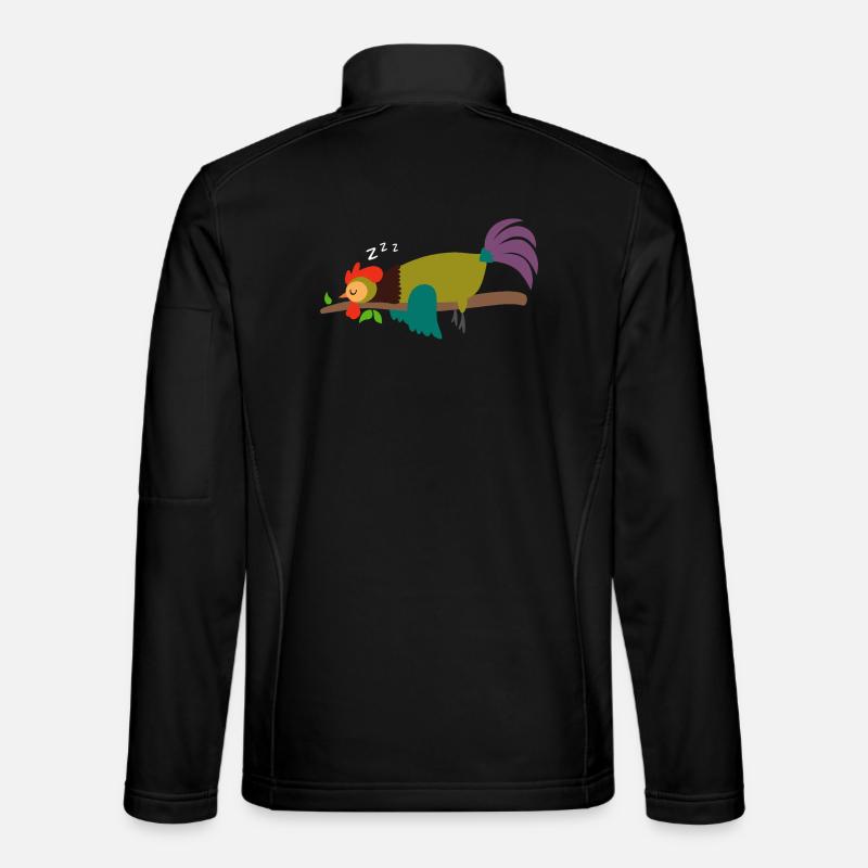 Sleeping Rooster Cockerel Chicken Design Gift - Unisex Softshell Jacket - black