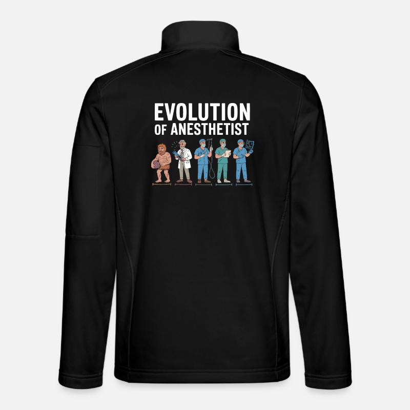 Evolution of Anaesthesiologists Illustration - Unisex Softshell Jacket - black