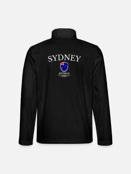 Sydney, Australie, design élégant et minimaliste - Veste en tissu softshell Unisexe - noir - Dos
