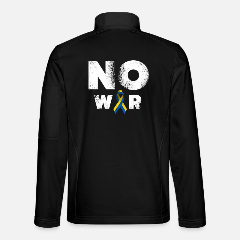No War Ukraine Peace Sign - Unisex Softshell Jacket - black