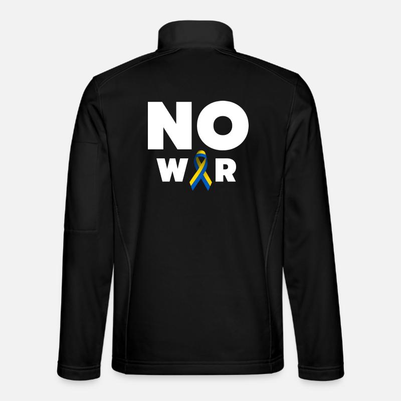 No War Text mit ukrainischer Solidaritätsschleife - Unisex Softshelljacke - Schwarz