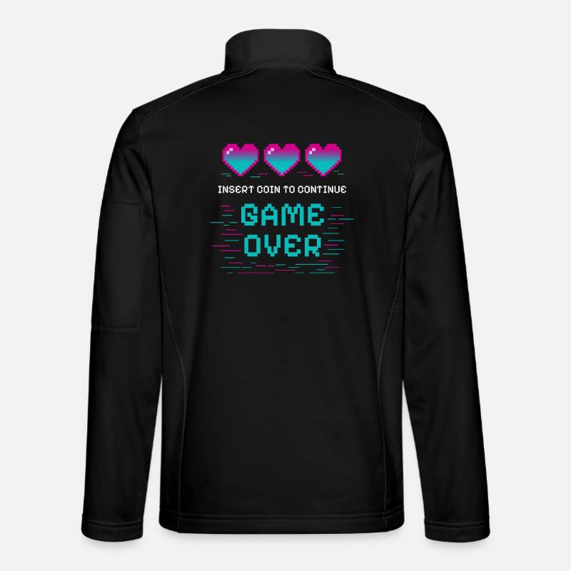 Retro Pixel Heart avec motif gaming Veste en tissu softshell Unisexe