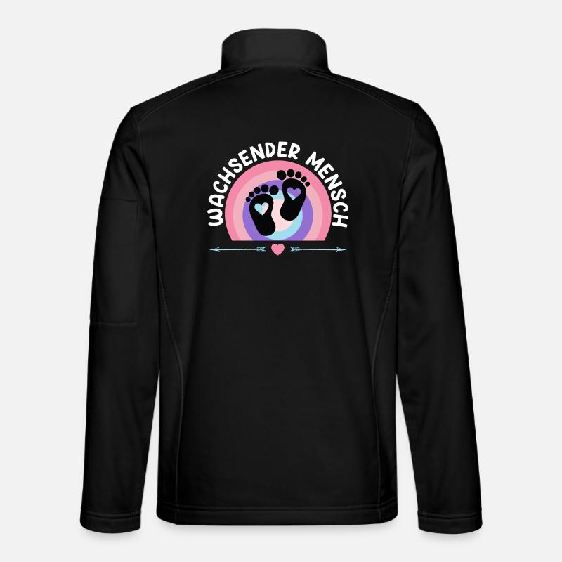 Expectant mother GROWING HUMAN Funny - Unisex Softshell Jacket - black