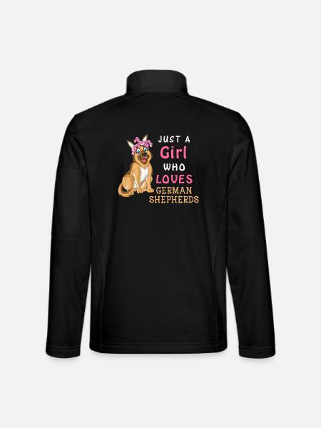 Girl Loves German Shepherd - Unisex Softshell Jacket - black