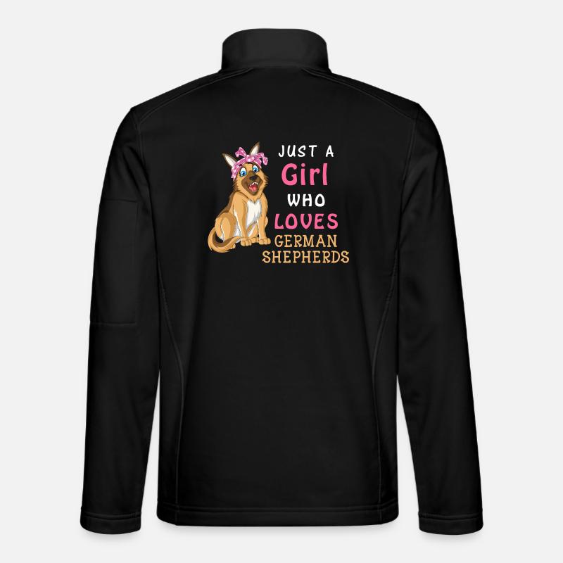 Girl Loves German Shepherd - Unisex Softshell Jacket - black