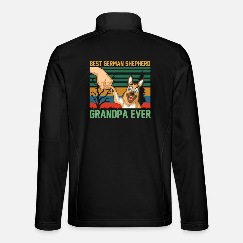 German Shepherd Grandpa - Unisex Softshell Jacket - black