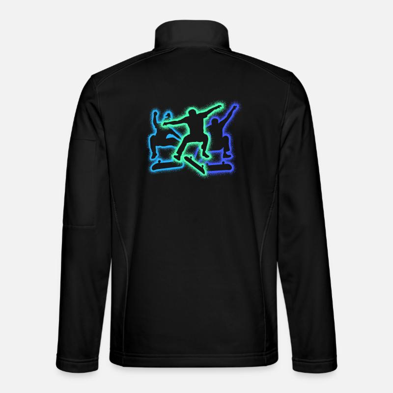 Skating Skateboarder Skater Silhouettes Skateboard - Unisex Softshell Jacket - black